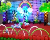 landscap theme birthday balloon wall decoration in hyderabad